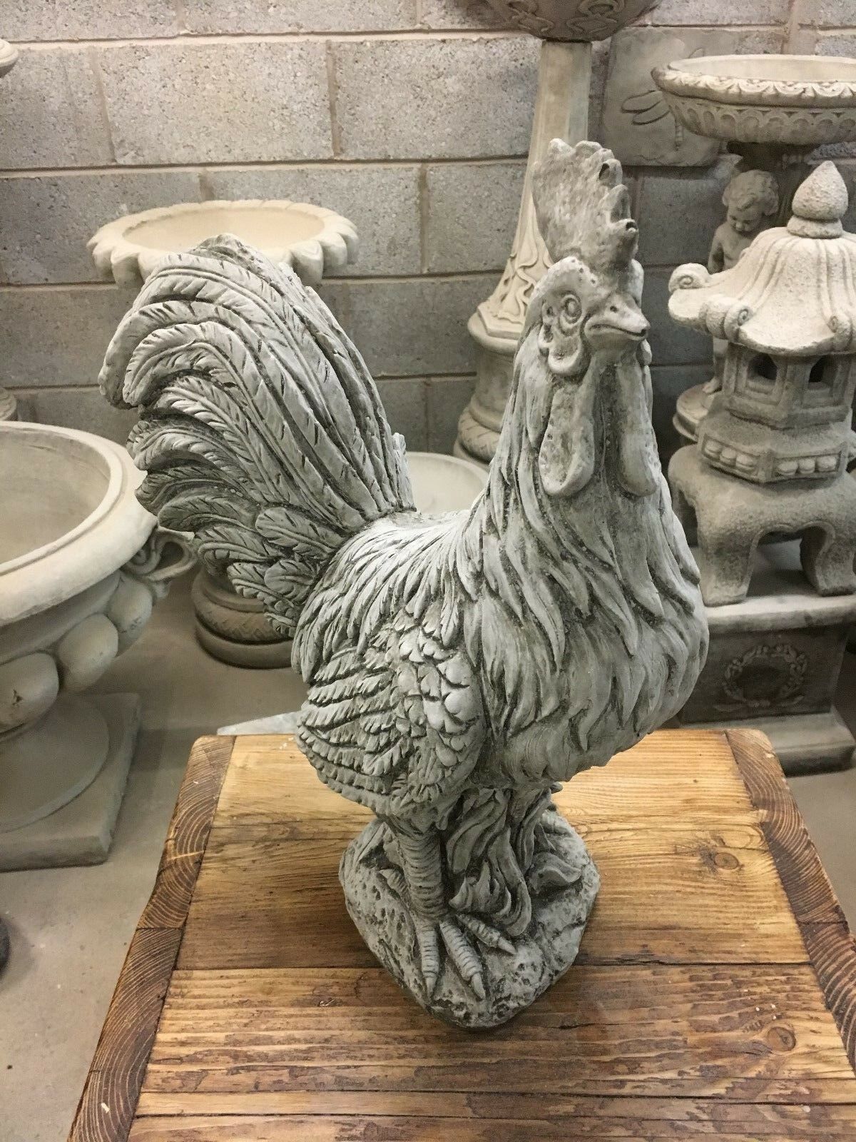Stone Cockerel/Rooster Ornament 