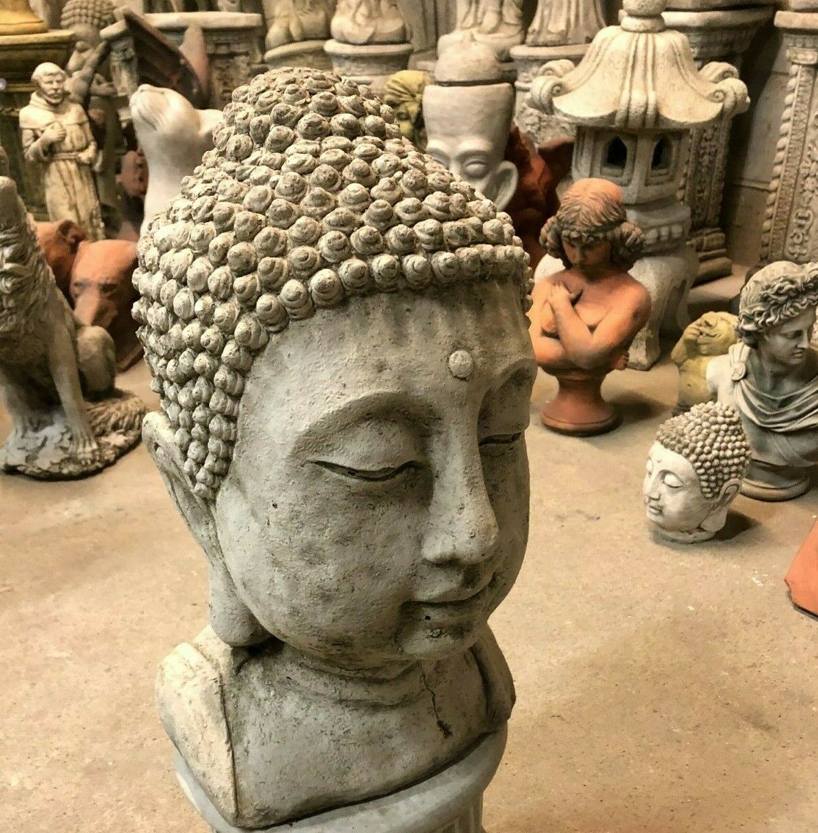 Stone Buddha's Head Statue