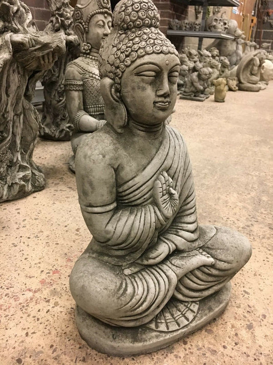 Stone Jnana Mudra Buddha Statue