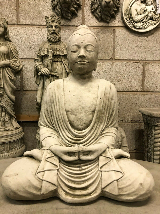 Stunning Stone Mudra of Meditation Buddha Garden Statue