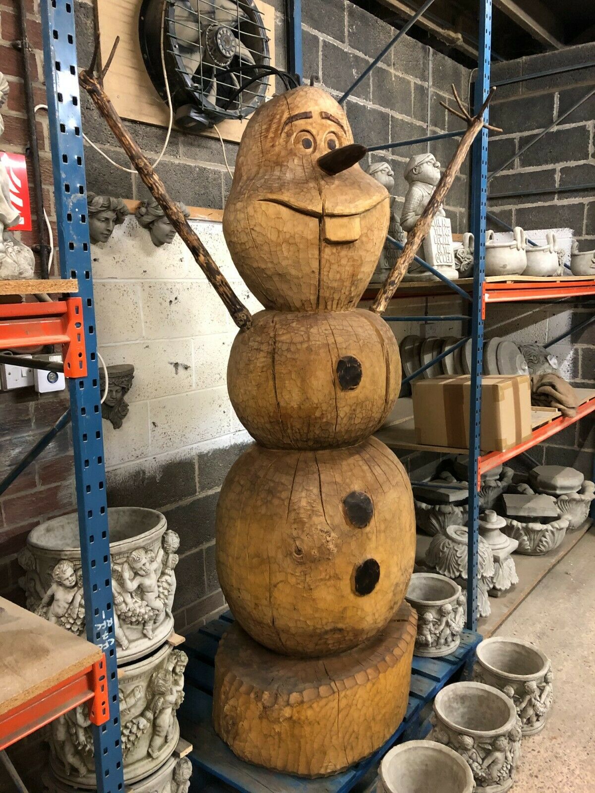 Giant Wood Olaf (Frozen) Statue 