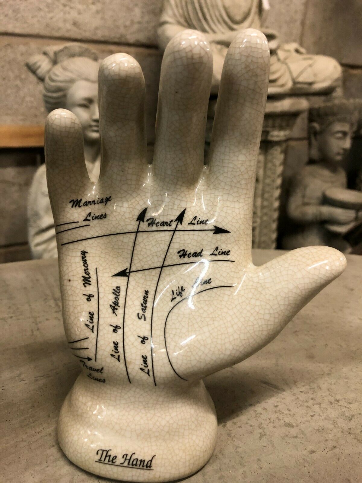 Ceramic Phrenology Head & Hand Ornaments