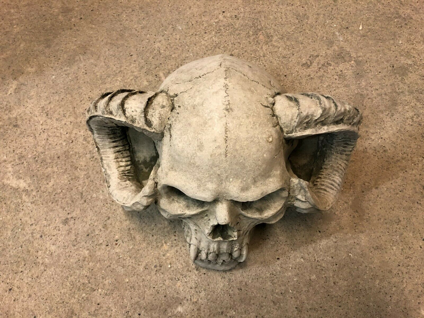 Stone Skull with Horns Ornaments