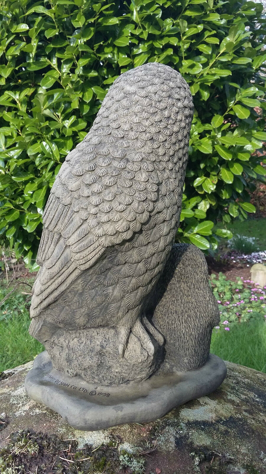 Stone Owl & Owlets Family Ornament 