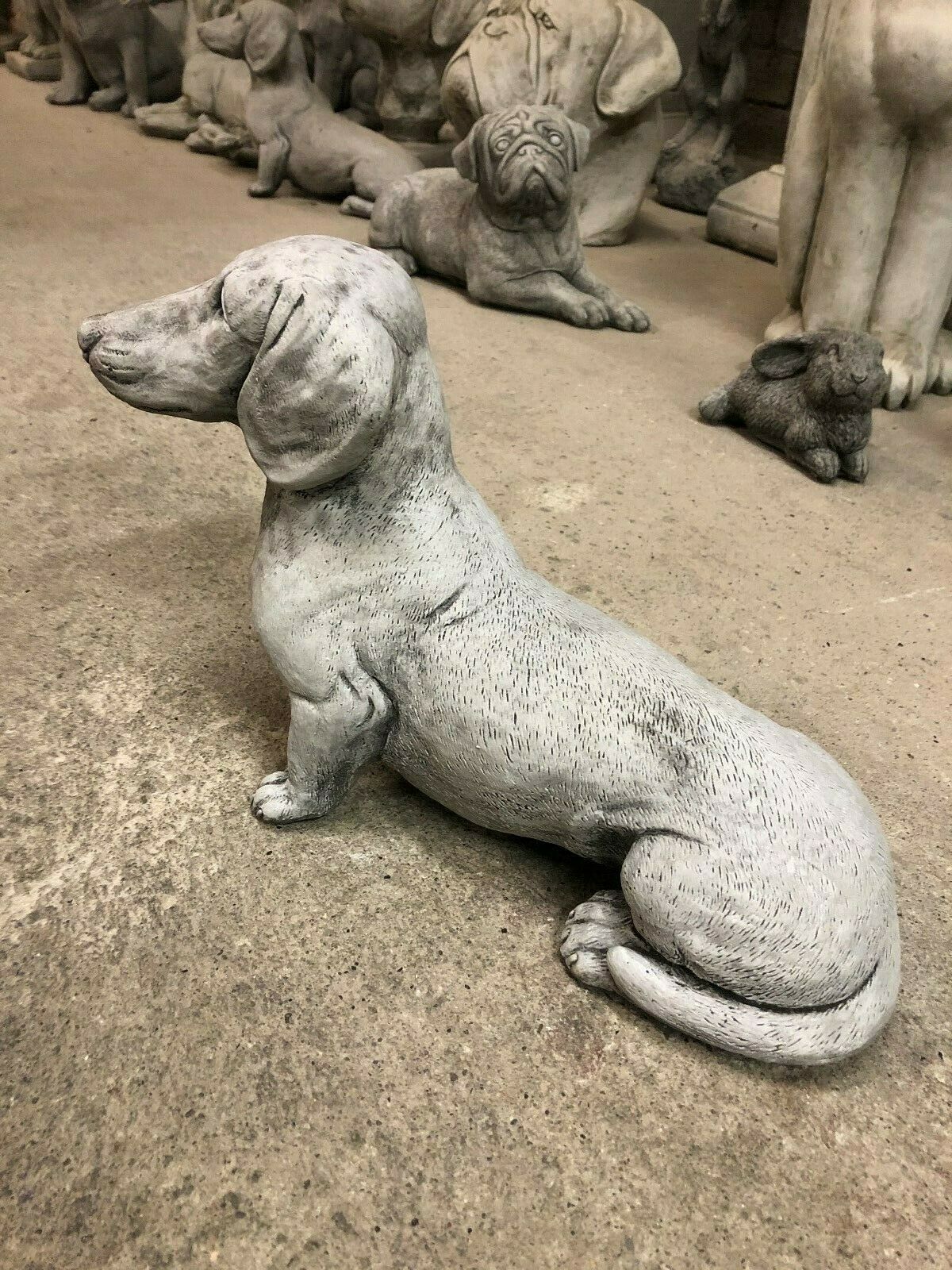 Stone Sausage Dog Ornament 