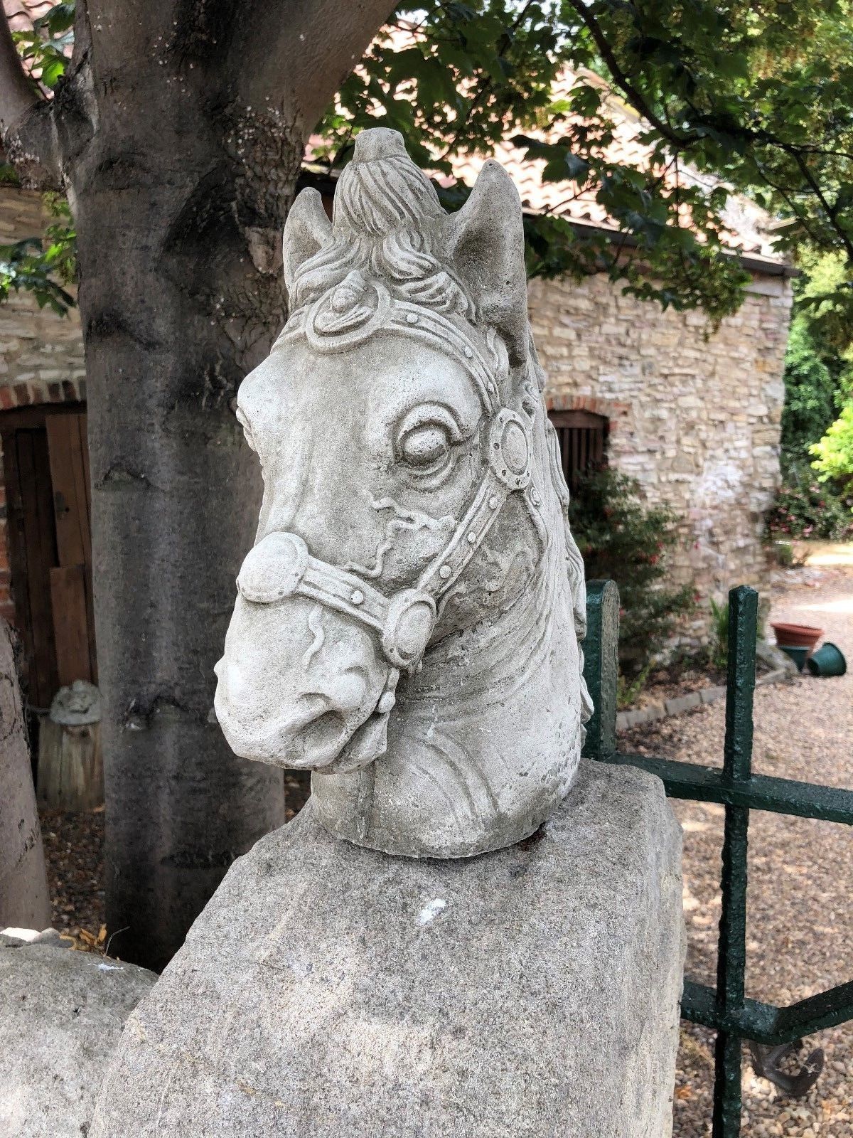 Stone Horse Head Finial 