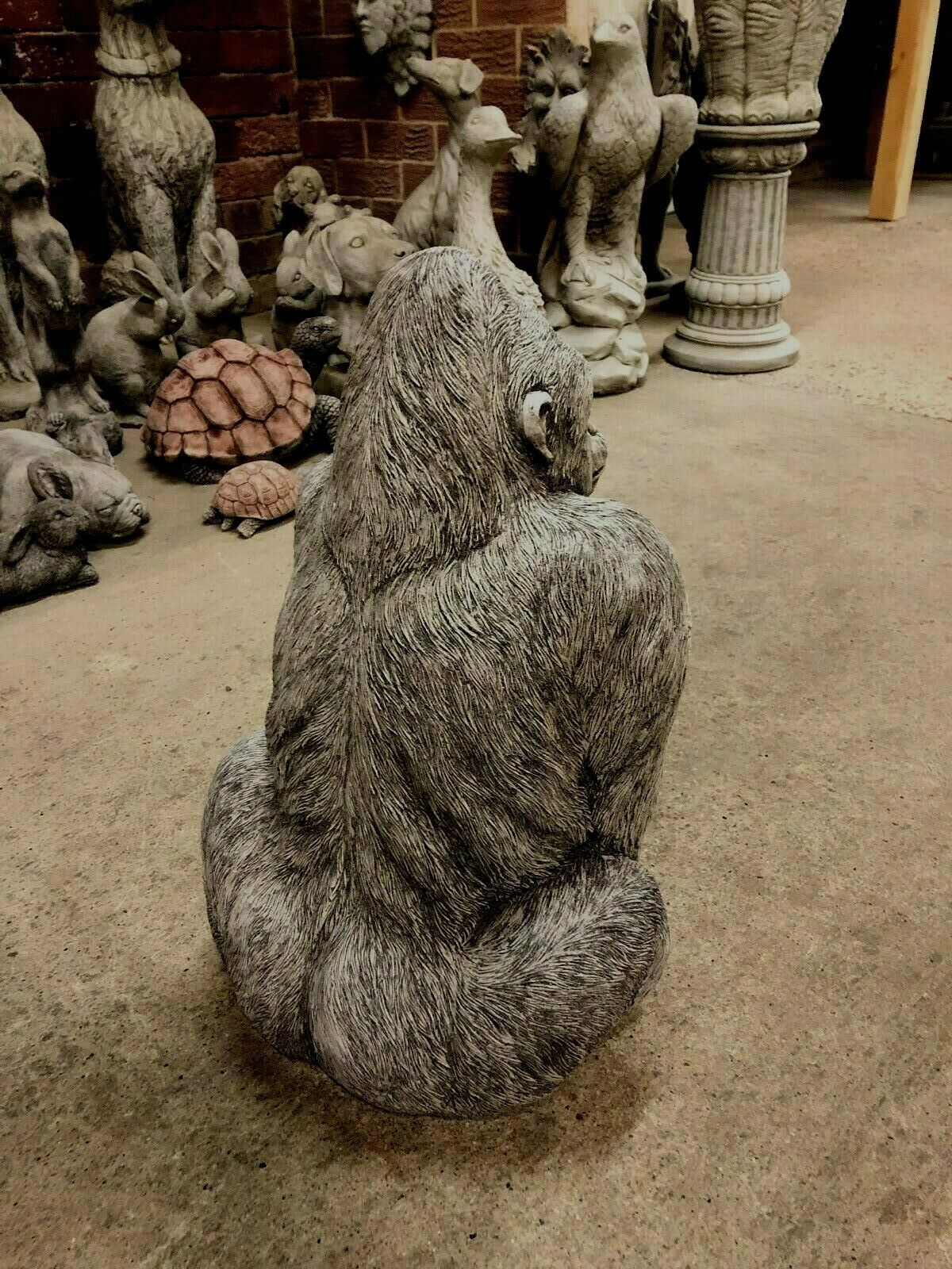 Stone Silverback Gorilla Ornament 
