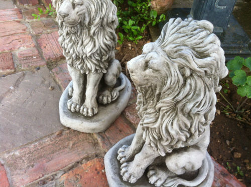 Pair of Stone Lion Ornaments