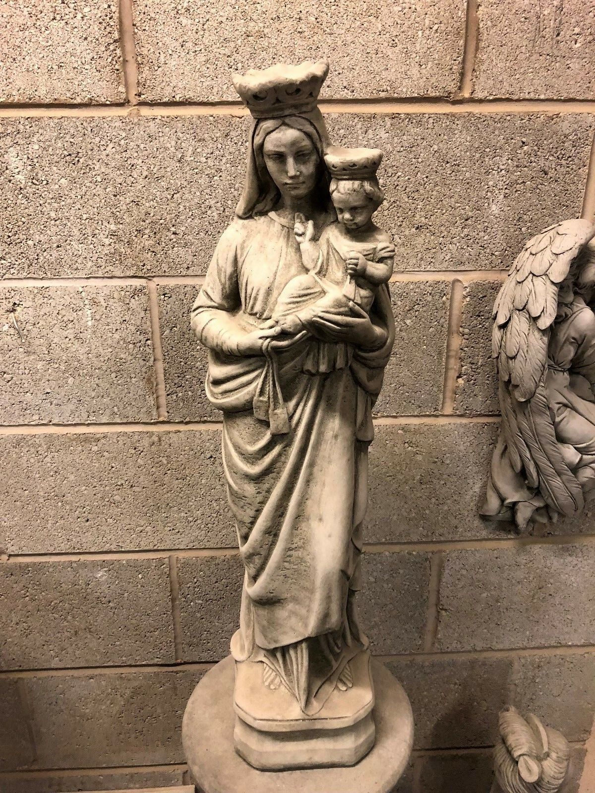 Stone Baby Jesus & Mary Statue