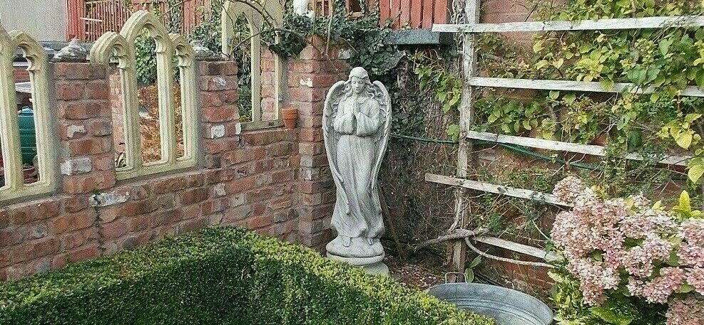 Stunning Stone Tall Praying Angel Garden Statue