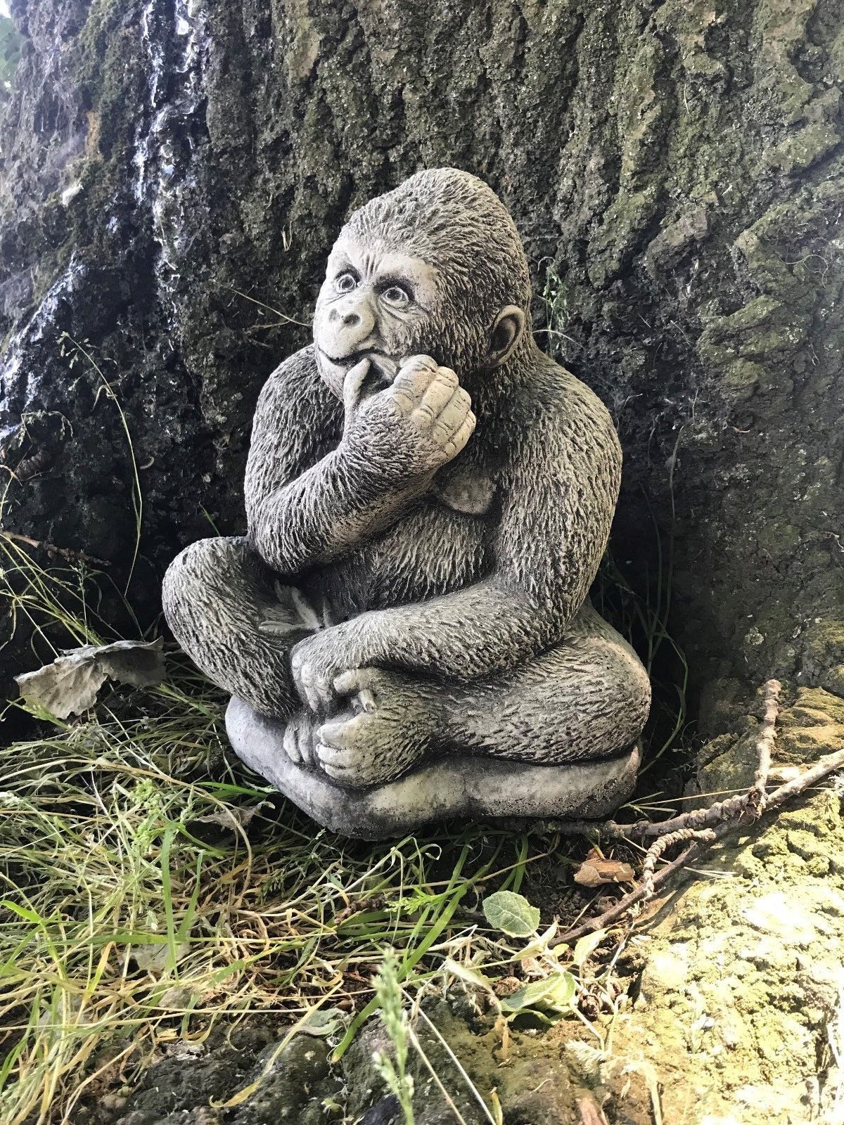 Small Stone Gorilla Ornament 