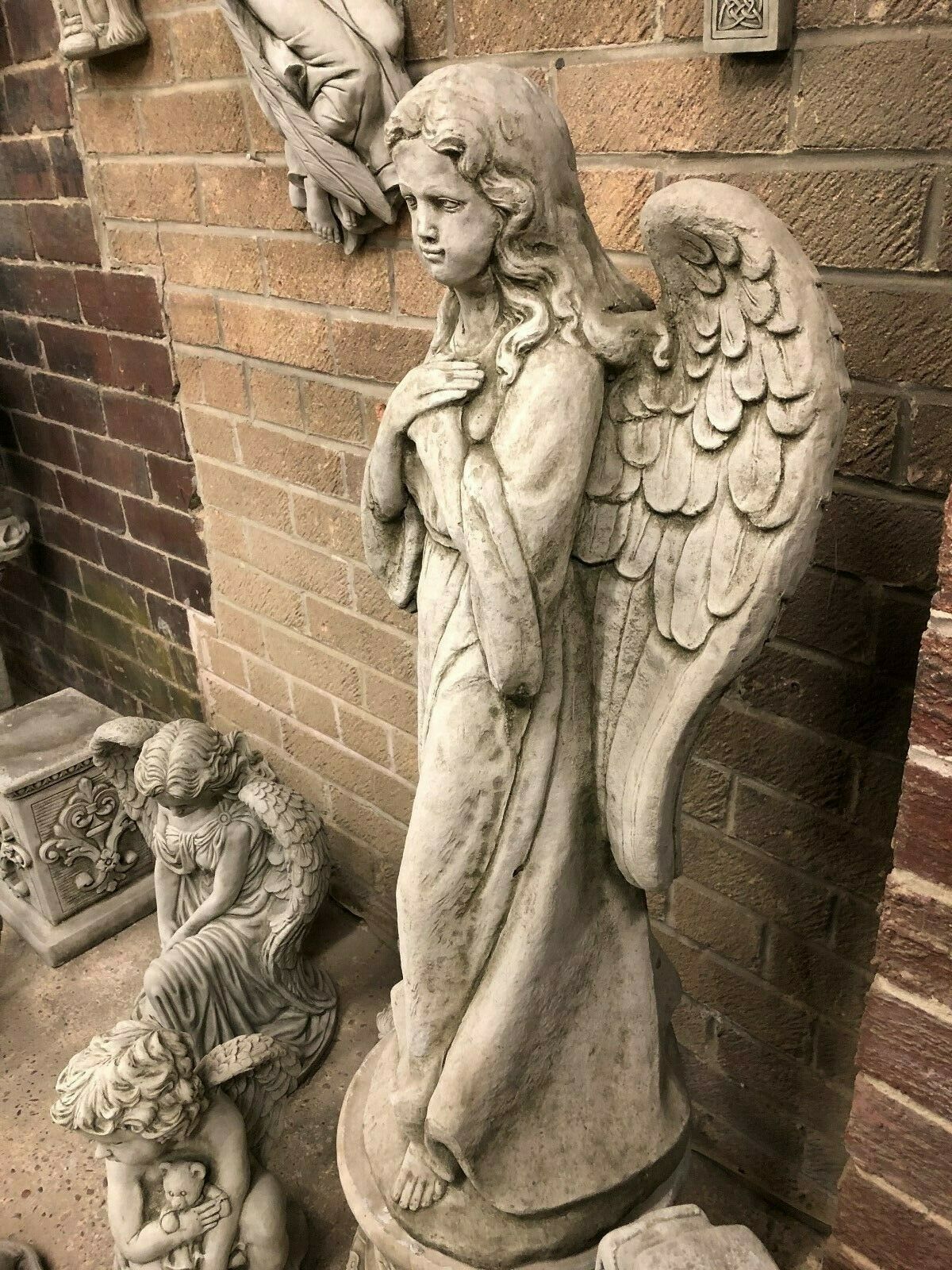 Stone Angel on Column Statue