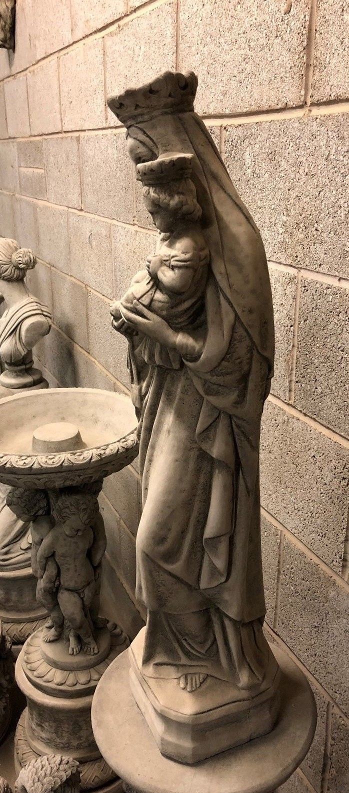 Stone Baby Jesus & Mary Statue