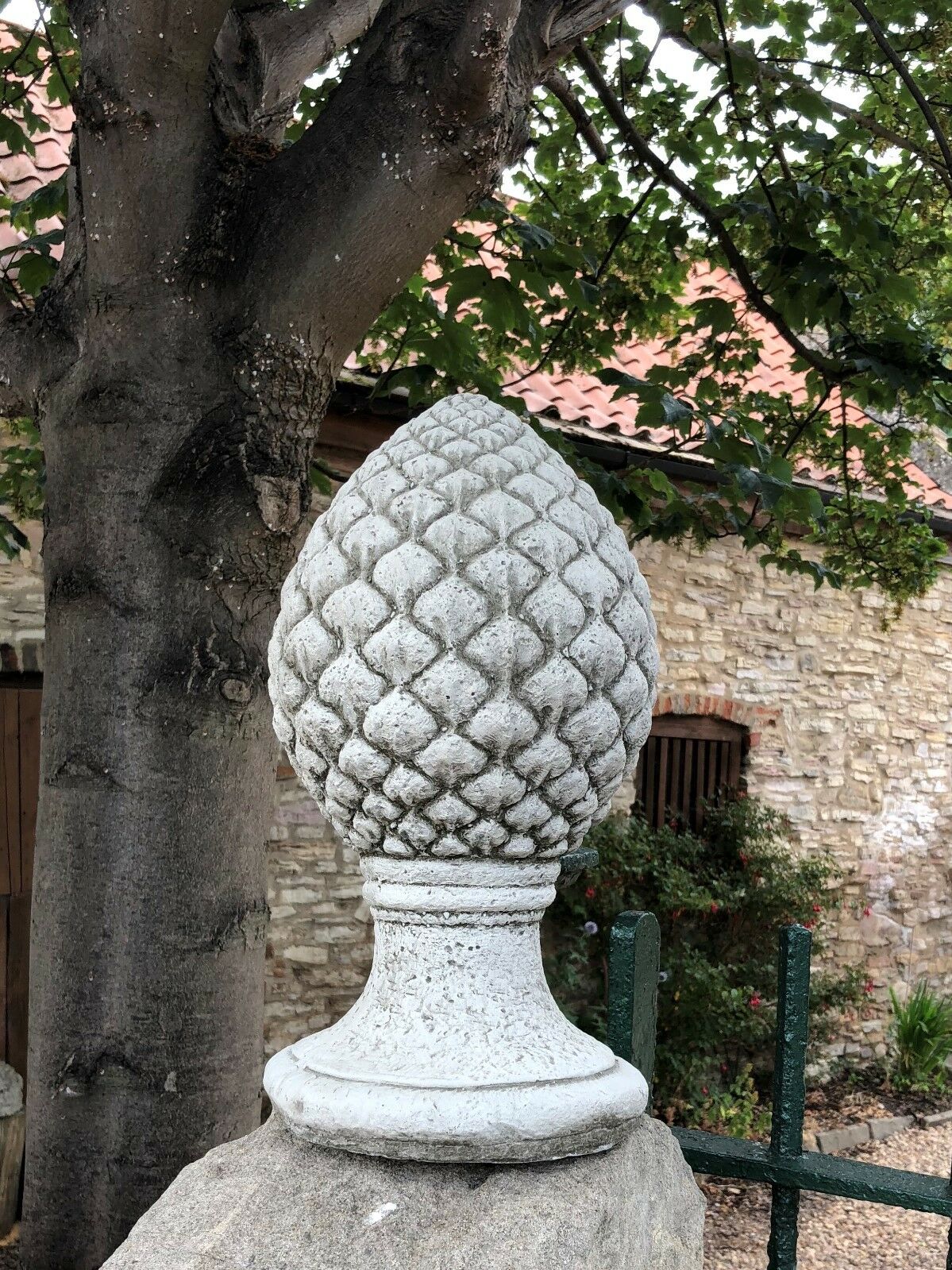 Pair of Stone Pineapple Shaped Finials 