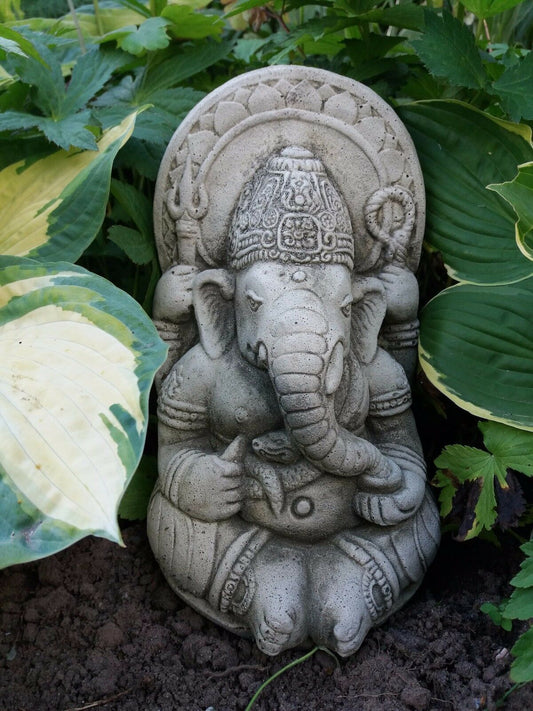 Stunning Stone Small Ganesh Garden Ornament