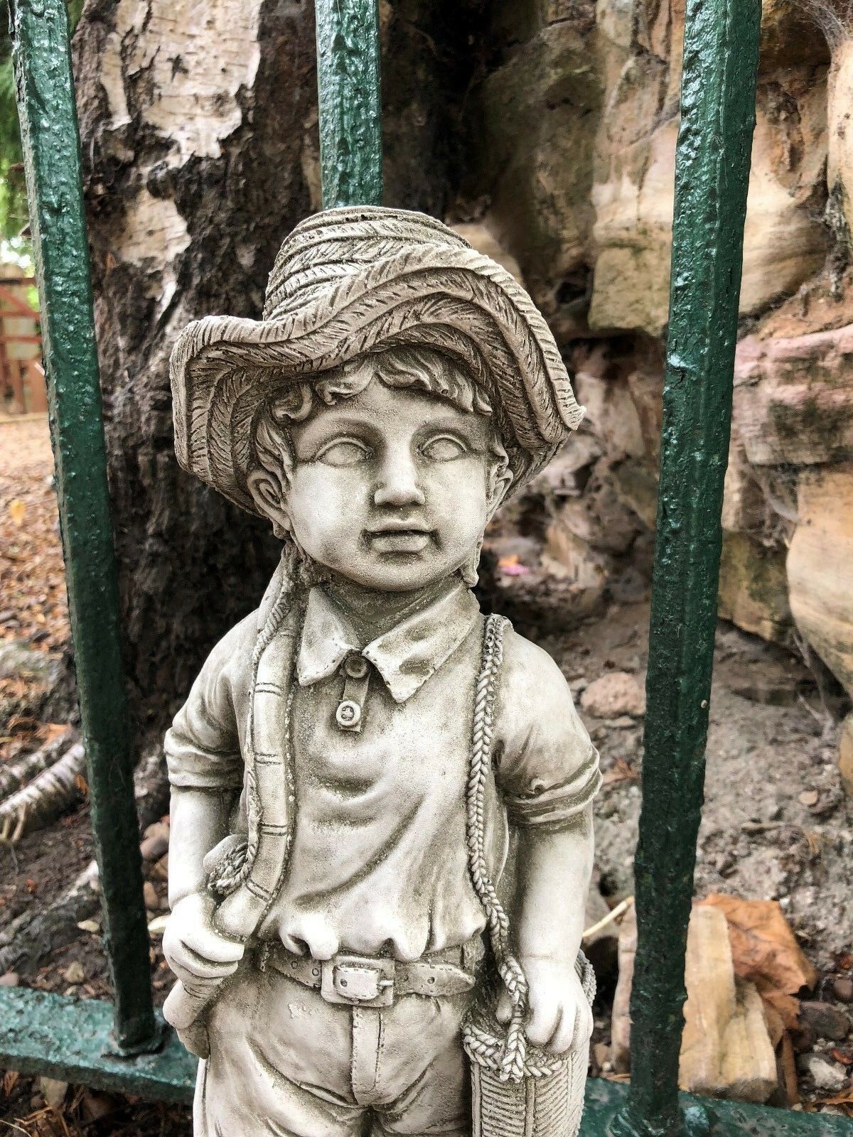 Stunning Stone Fisher Boy & Basket Girl Garden Ornaments –  SaraStoneOrnaments