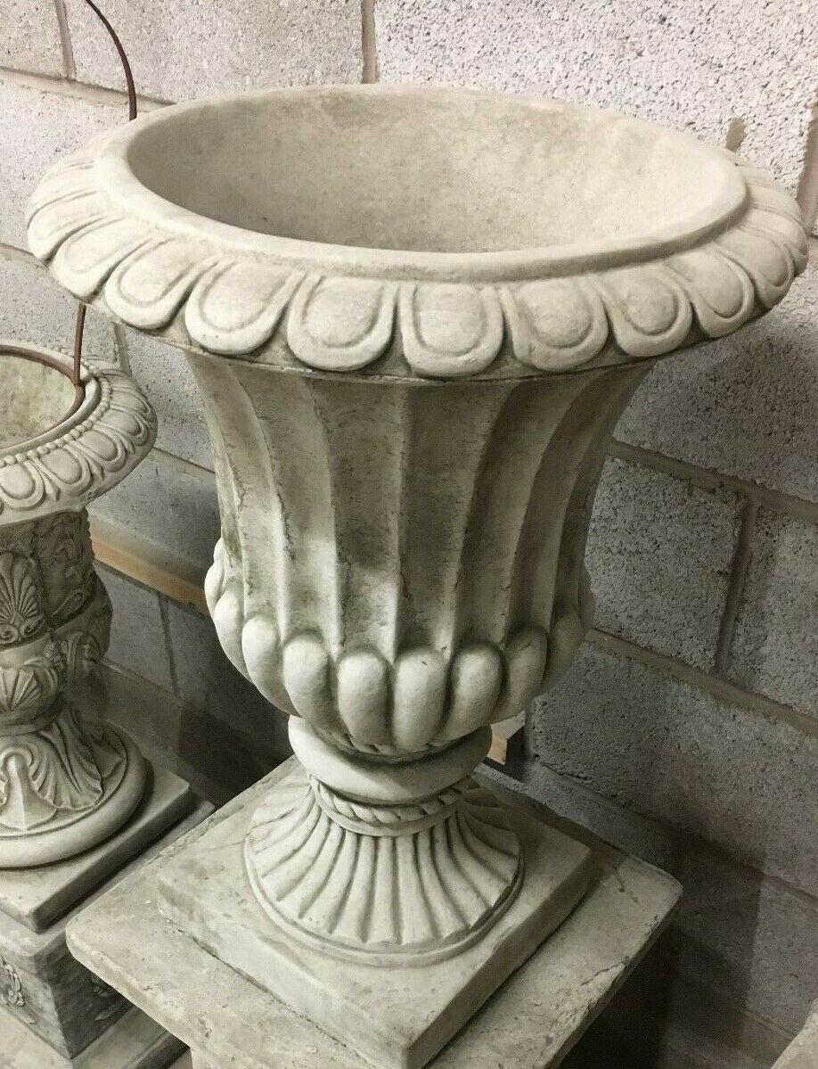 Pair of Stone Georgian Style Urn Planters