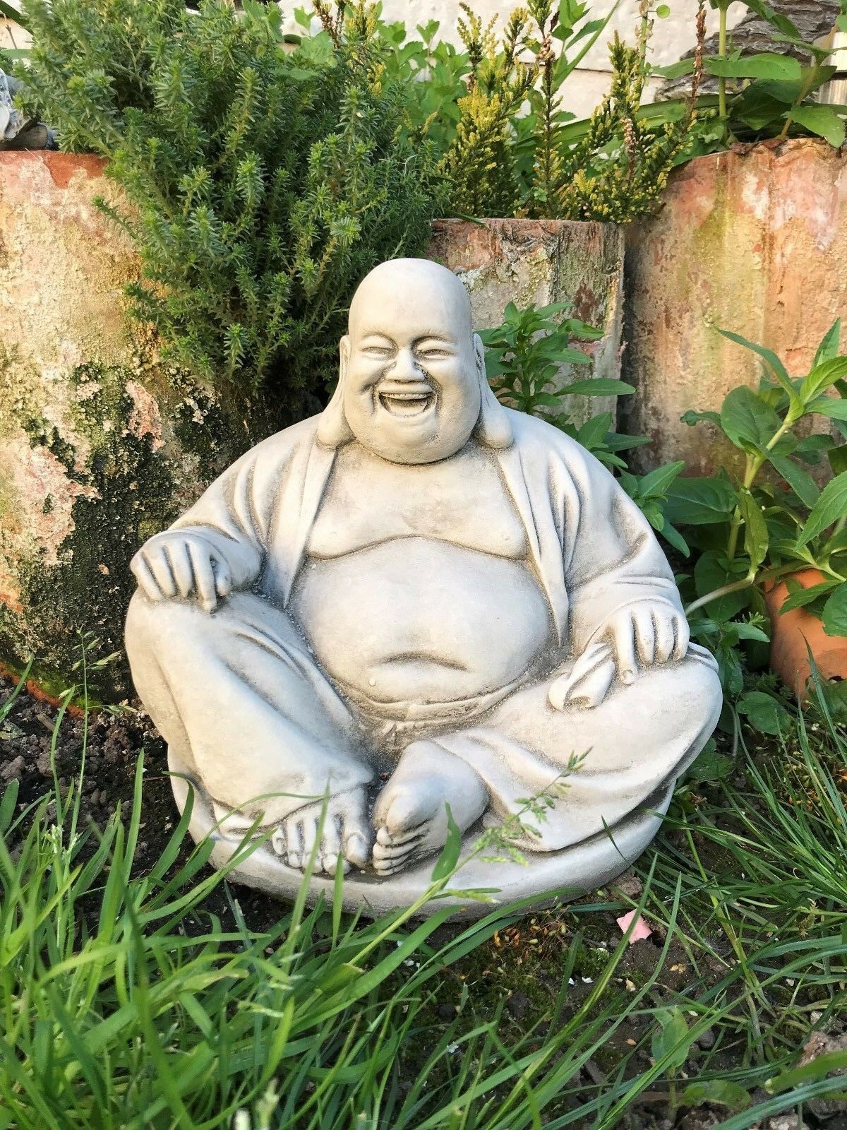 Stone Laughing Fat Buddha Ornament 