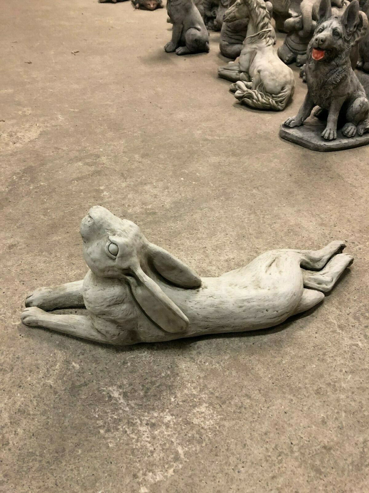 Stone Laying Down Gazing Hare Ornament 