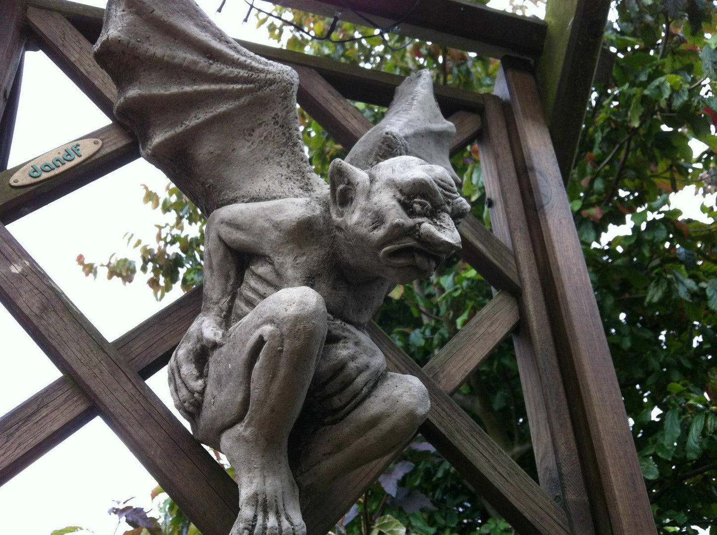 Stunning Stone Winged Gargoyle Sculpture Garden Ornament