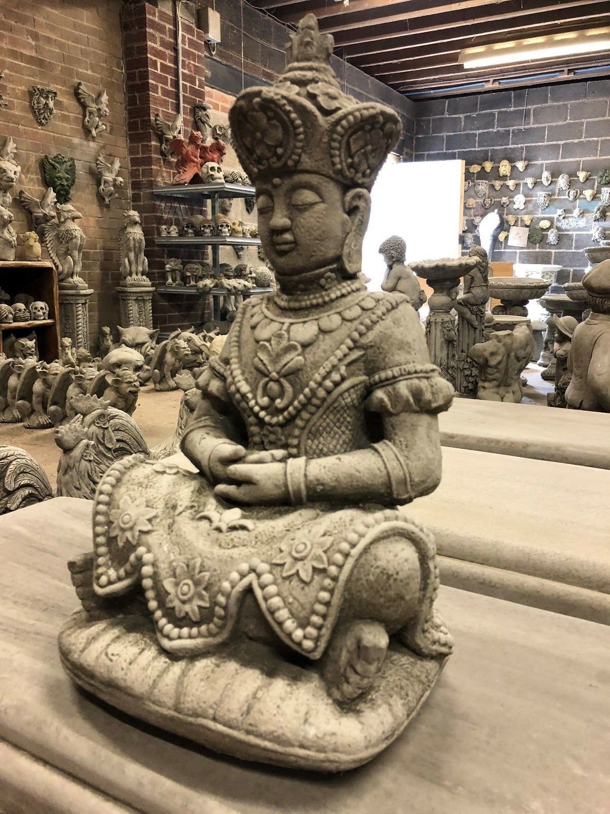 Stunning Stone Meditating Buddha Garden Statue
