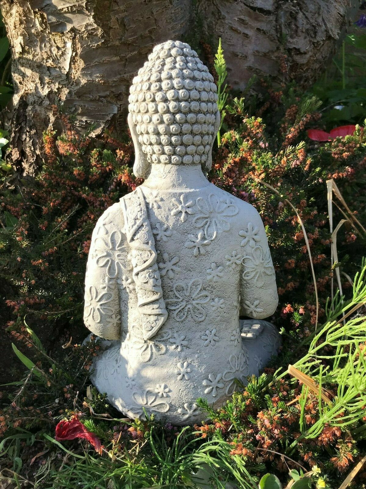 Stunning Stone Sitting Praying Buddha Garden Ornament