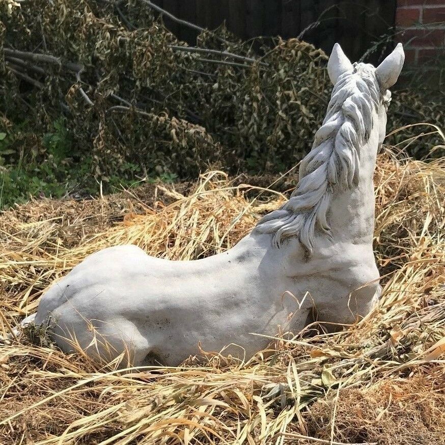 Stone Resting Horse Ornament