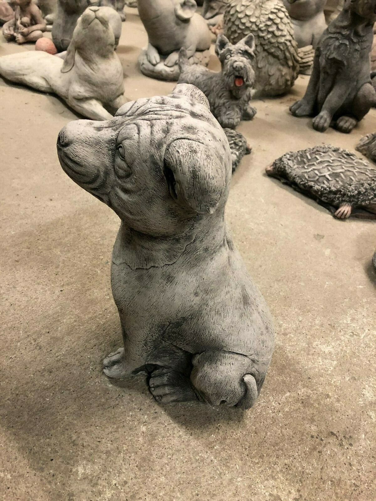 Stone Staffordshire Bull Terrier Dog Statue