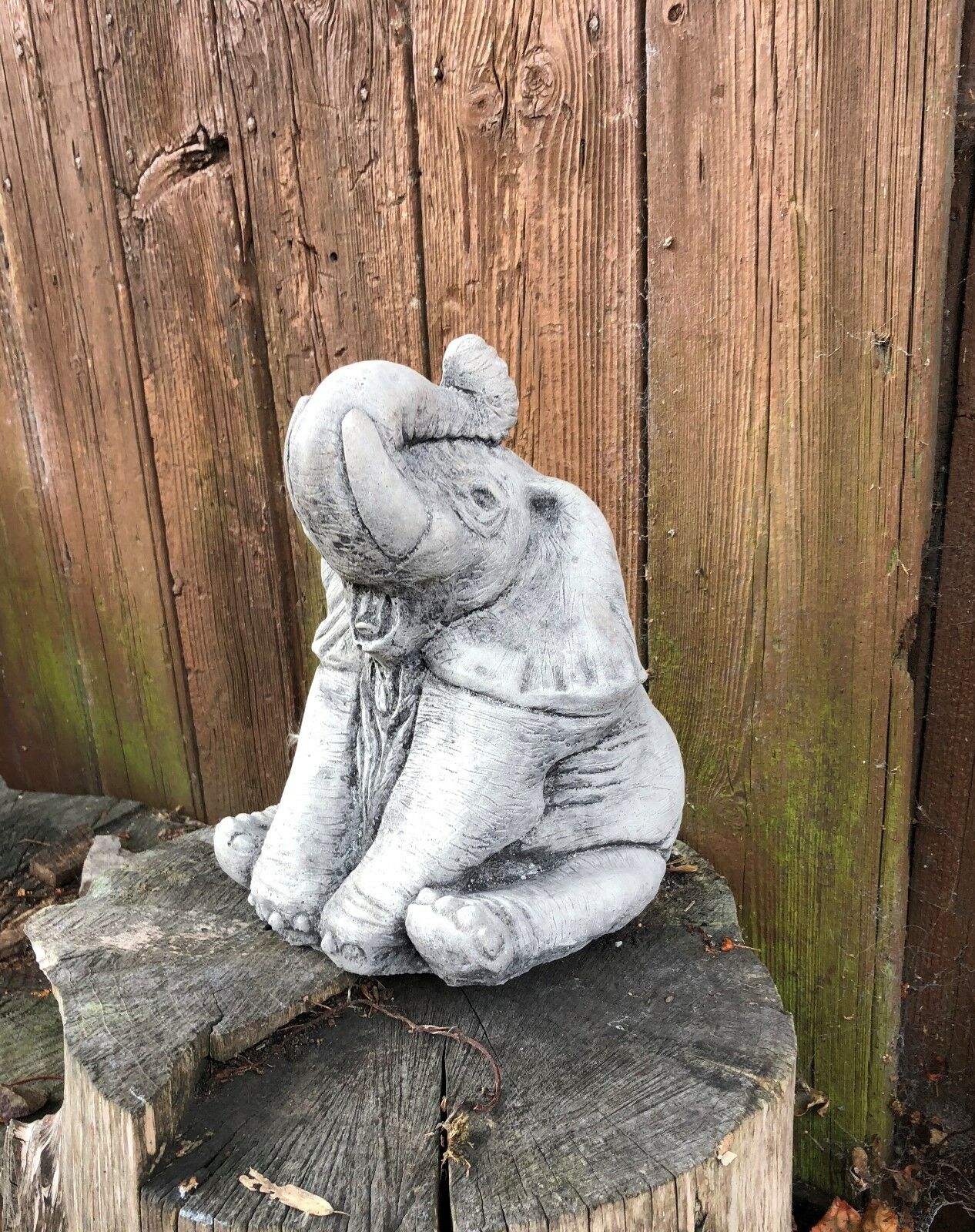 Pair of Stone Baby Elephant Ornaments